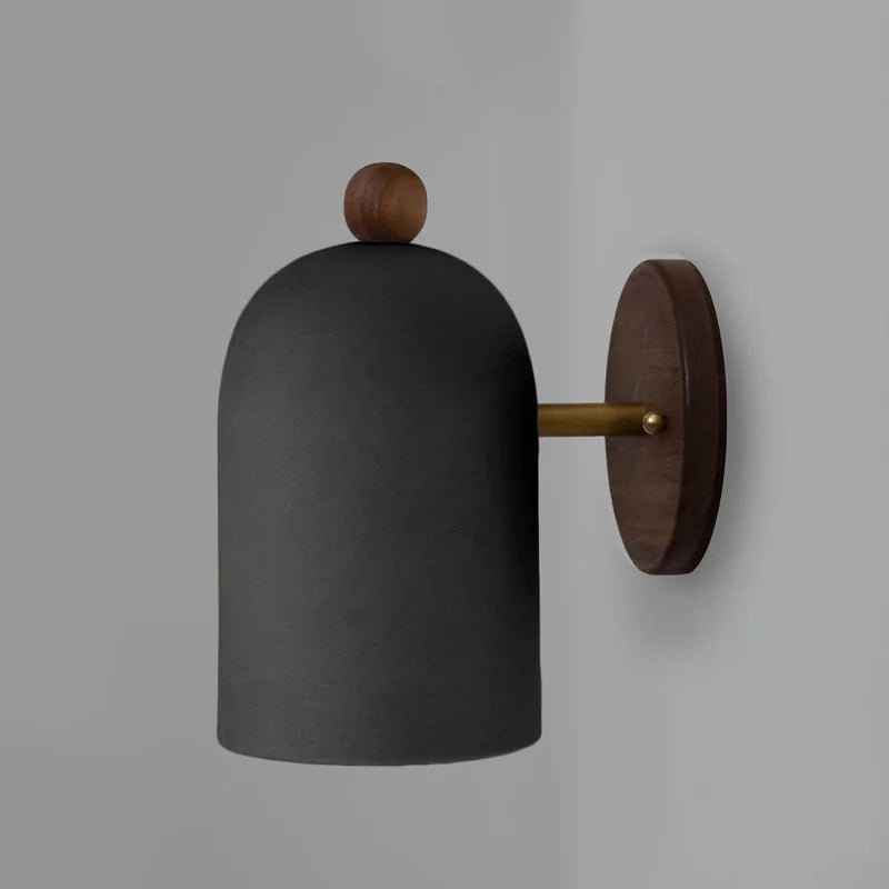 Walnut wood and iron linear wall sconce by BROKLEN – view 9