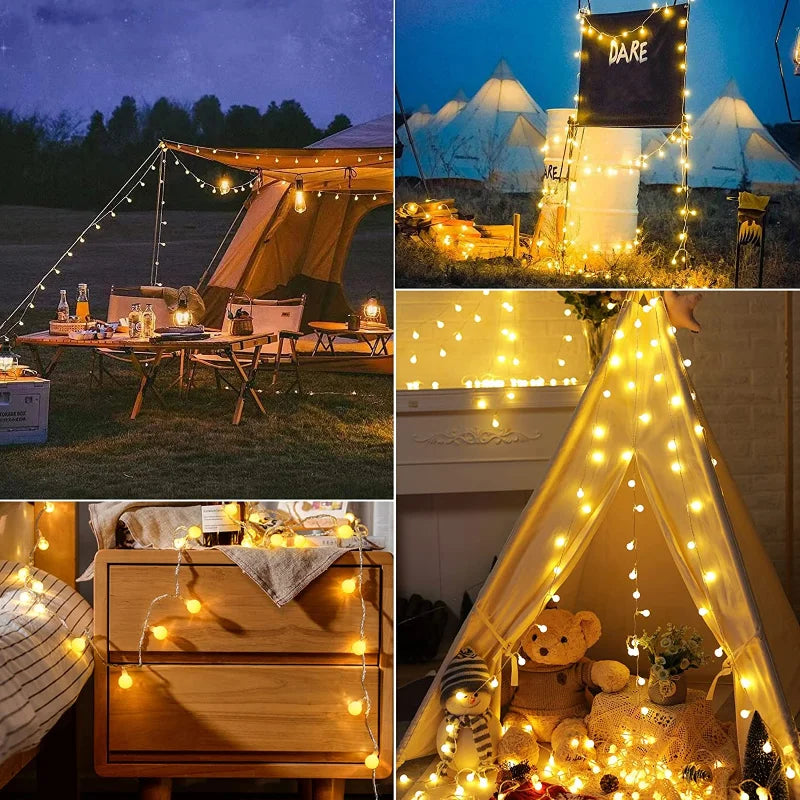Solar LED outdoor string lights with multicolour bulb covers by BROKLEN – view 7