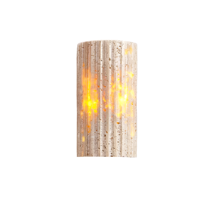 Travertine-effect IP65 indoor and outdoor wall light by BROKLEN