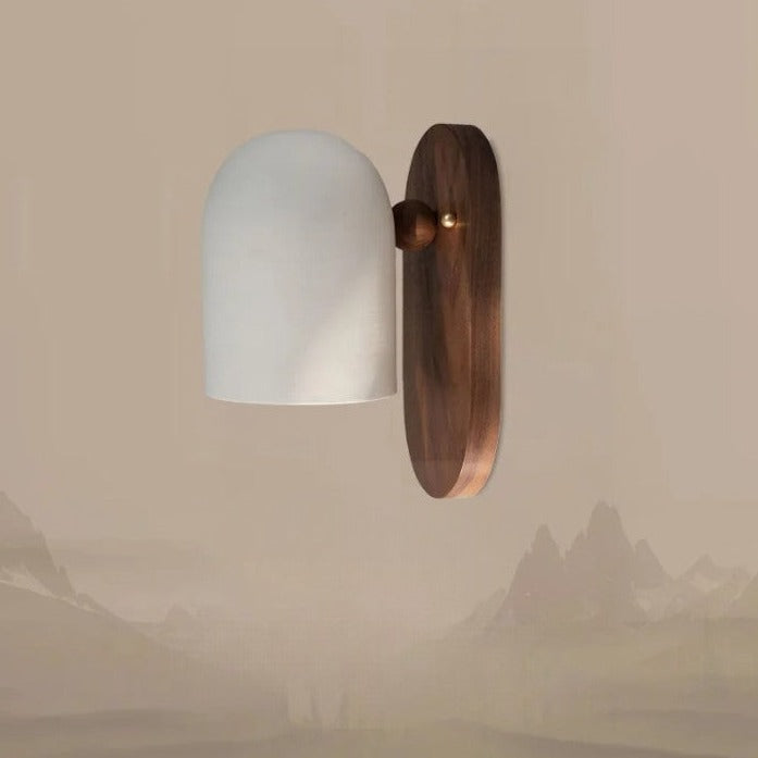 Walnut wood and iron linear wall sconce by BROKLEN – view 7