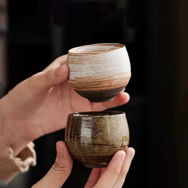 Rustic handmade ceramic stoneware espresso cups by BROKLEN