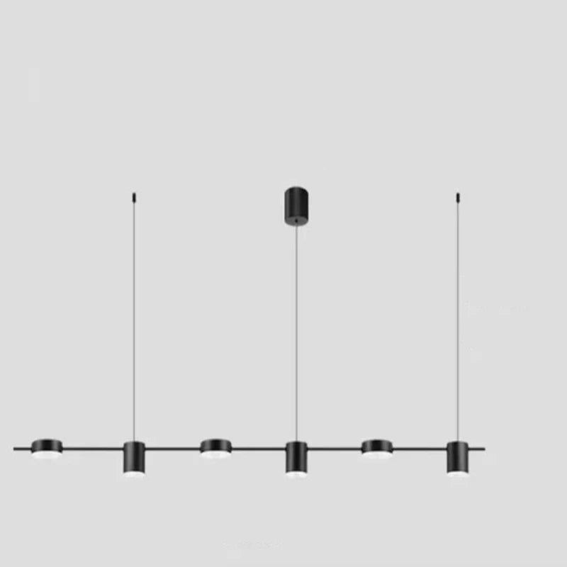 Modern linear ceiling pendant light with adjustable spotlights by BROKLEN – view 12