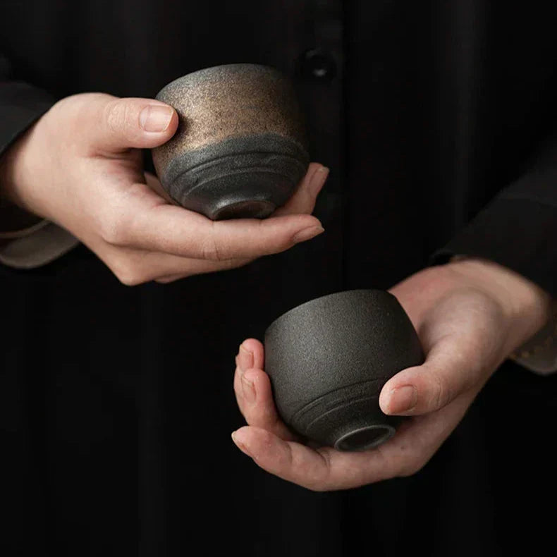 Rustic handmade ceramic stoneware espresso cups by BROKLEN – view 10