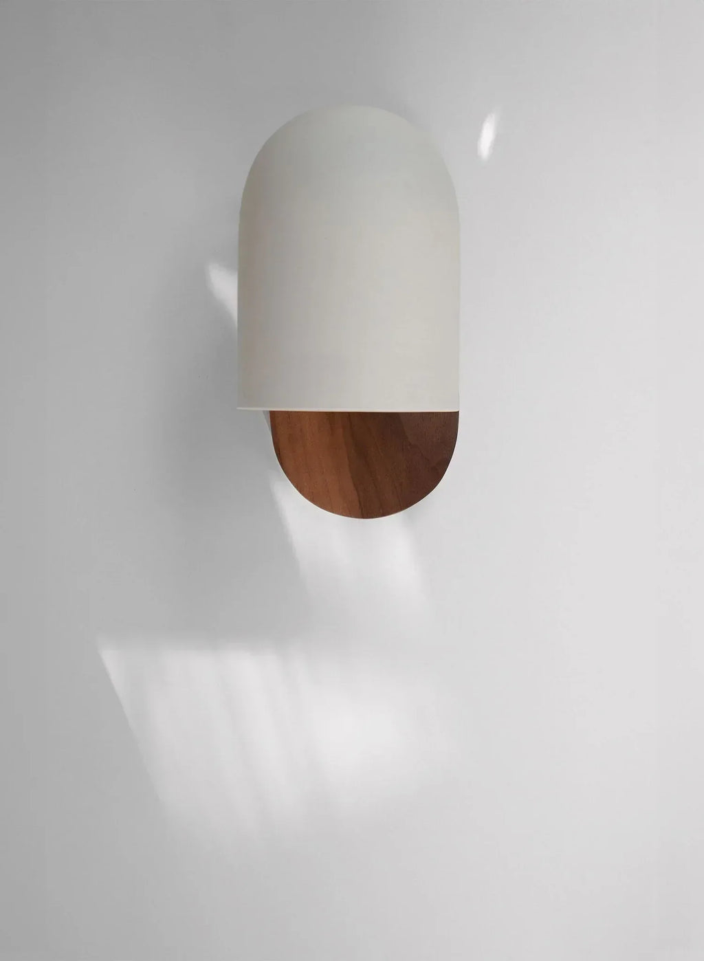 Walnut wood and iron linear wall sconce by BROKLEN – view 5
