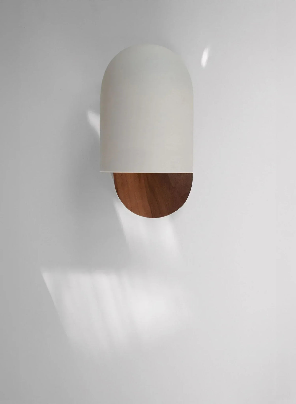 Walnut wood and iron linear wall sconce by BROKLEN – view 5
