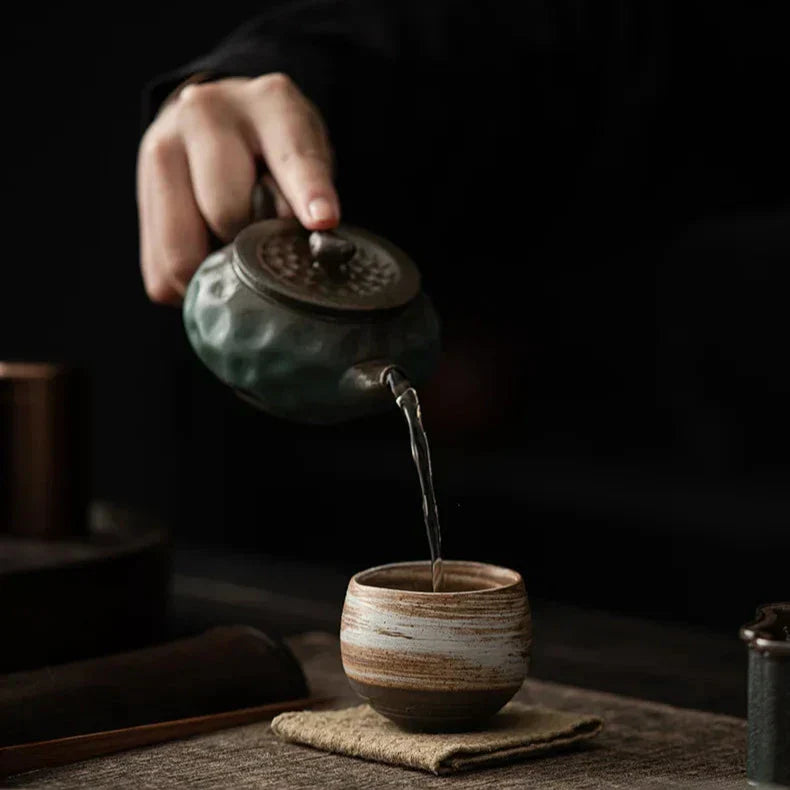 Rustic handmade ceramic stoneware espresso cups by BROKLEN – view 12