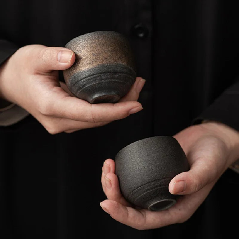 Rustic handmade ceramic stoneware espresso cups by BROKLEN – view 3