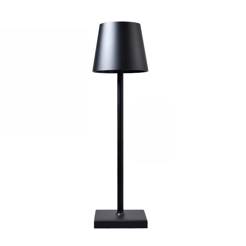 Cordless rechargeable Japandi table lamp in aluminium by BROKLEN