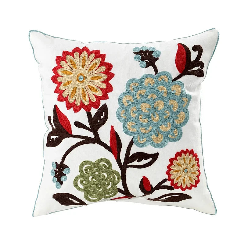 Embroidered floral tufted cushion cover by BROKLEN – view 8