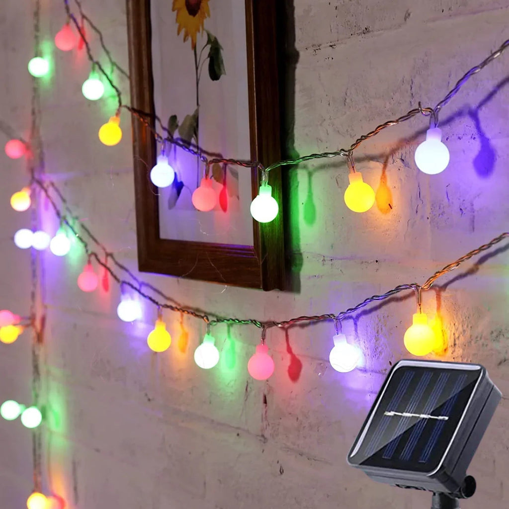 Solar LED outdoor string lights with multicolour bulb covers by BROKLEN – view 10