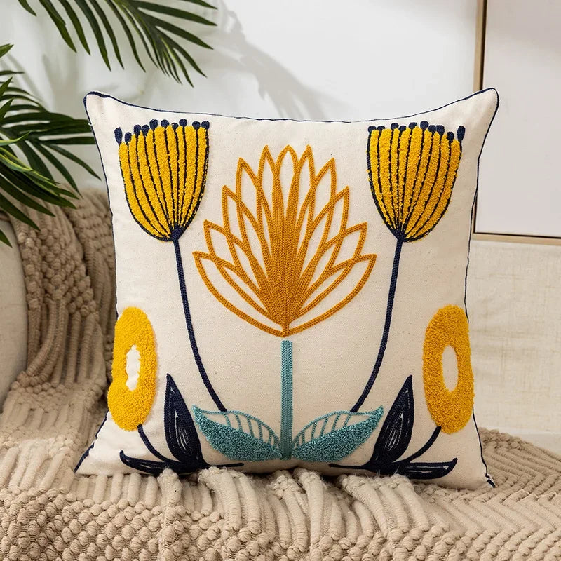 Embroidered floral tufted cushion cover by BROKLEN – view 25