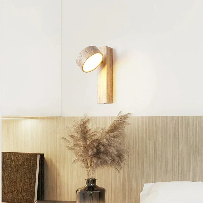Adjustable travertine and wood wall light – bedside reading wall lamp by BROKLEN – view 11