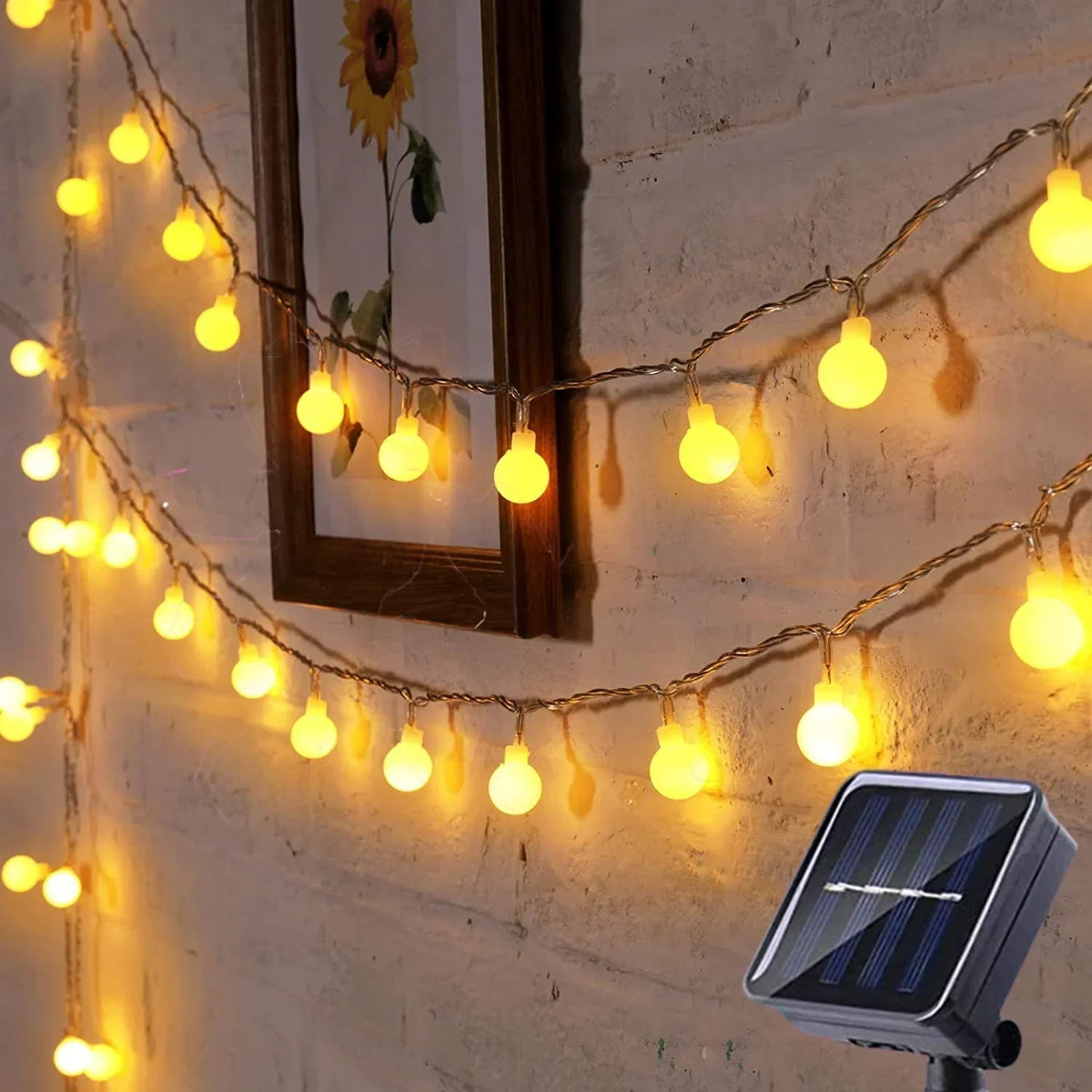 Solar LED outdoor string lights with multicolour bulb covers by BROKLEN – view 9