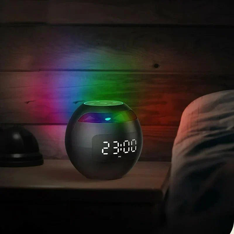 Bluetooth speaker digital alarm clock with RGB light by BROKLEN – view 2