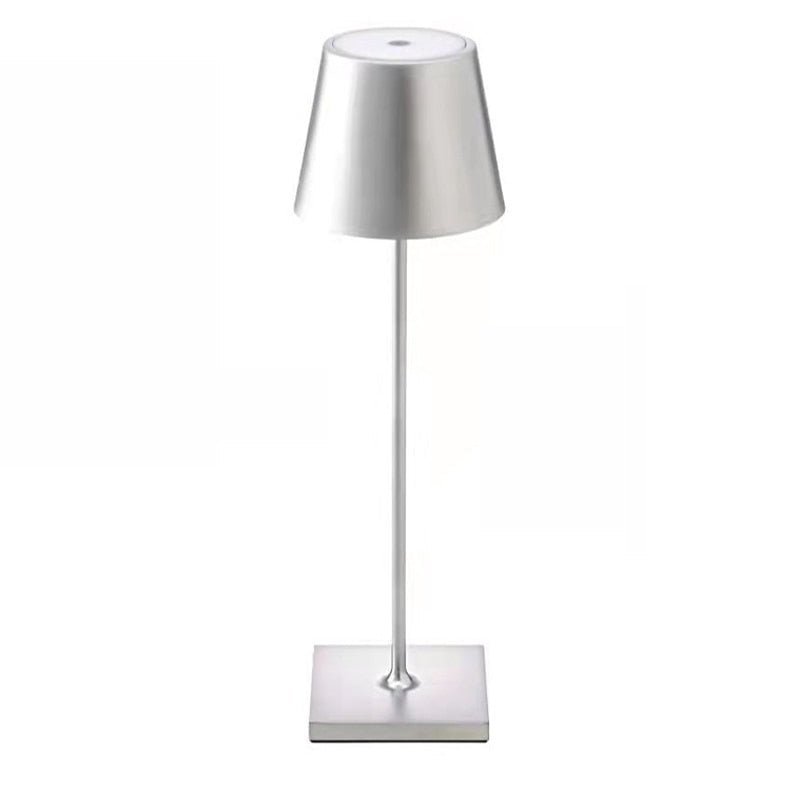 Cordless rechargeable Japandi table lamp in aluminium by BROKLEN – view 9