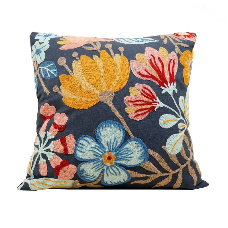 Embroidered floral tufted cushion cover by BROKLEN – view 16