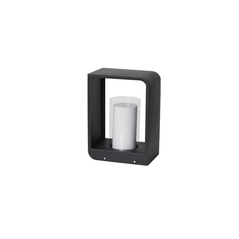 Black rectangular solar outdoor lantern with frosted glass by BROKLEN – view 6