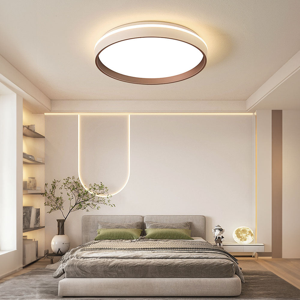 Modern round flush mount ceiling light with acrylic shade by BROKLEN