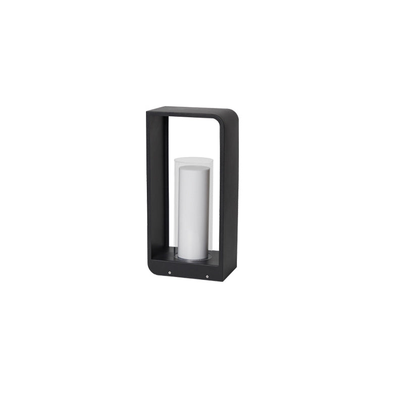 Black rectangular solar outdoor lantern with frosted glass by BROKLEN – view 7