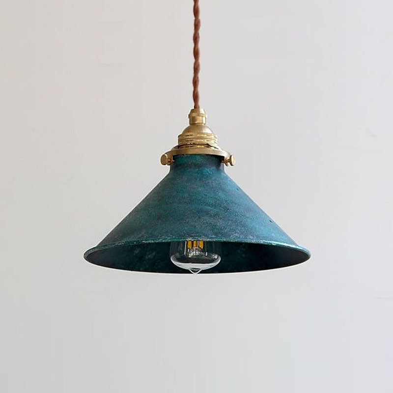 Vintage industrial cone metal pendant light by BROKLEN – view 4