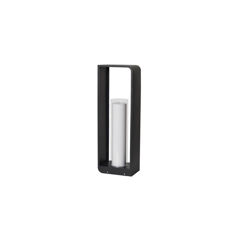 Black rectangular solar outdoor lantern with frosted glass by BROKLEN – view 8