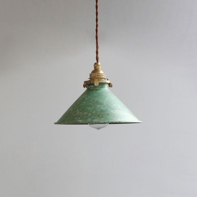 Vintage industrial cone metal pendant light by BROKLEN – view 2