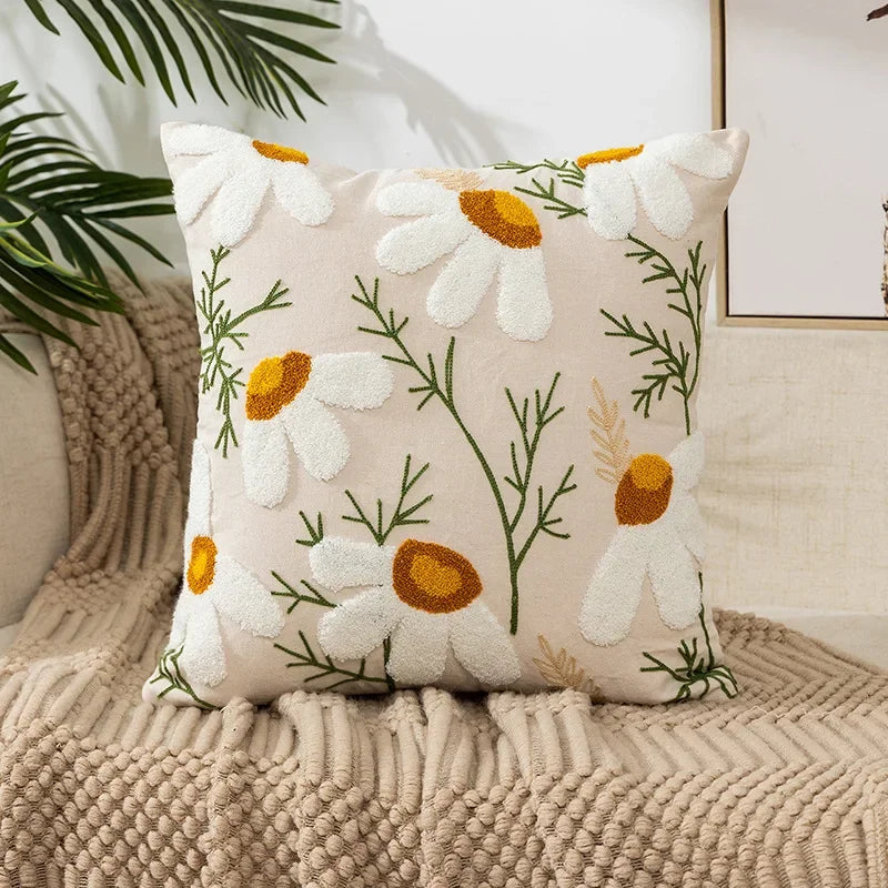 Embroidered floral tufted cushion cover by BROKLEN – view 26