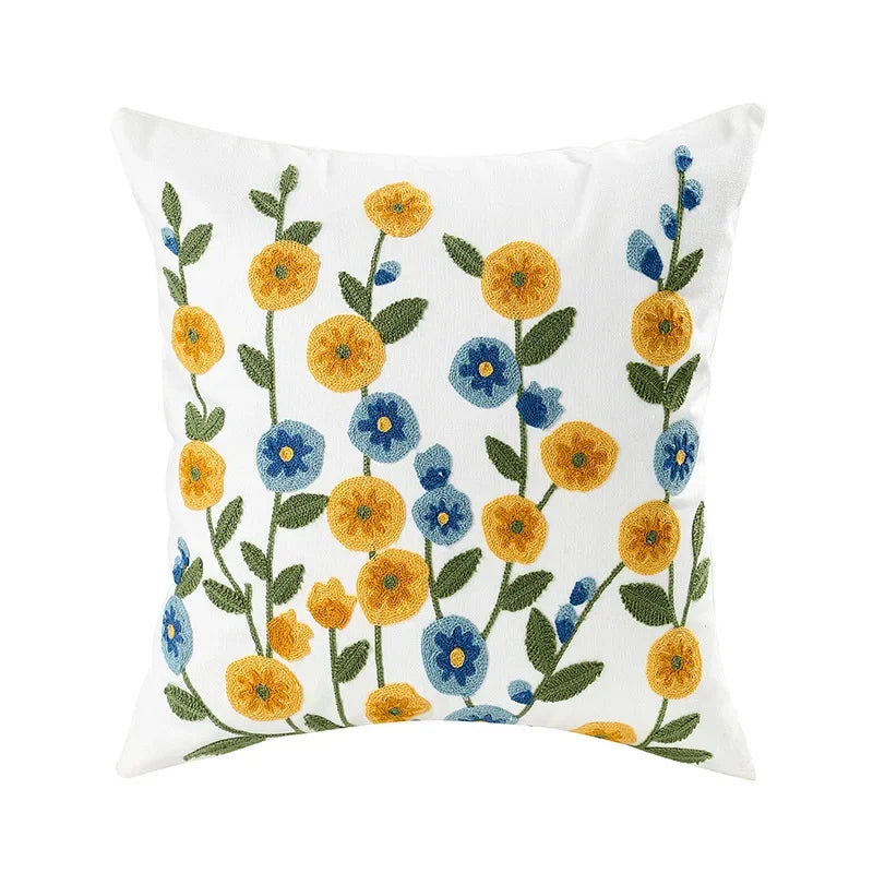 Embroidered floral tufted cushion cover by BROKLEN – view 22