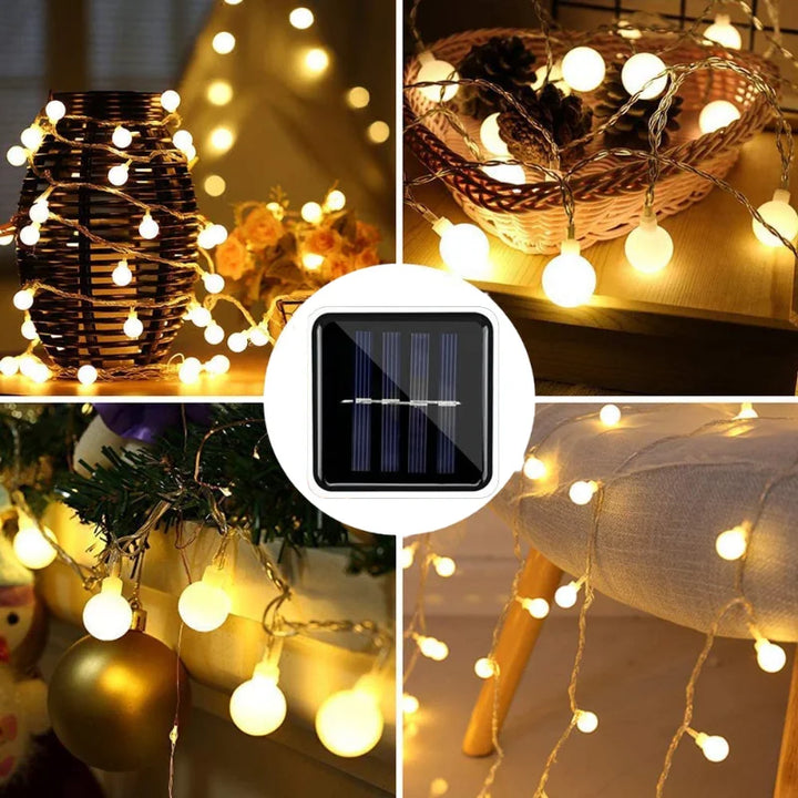 Solar LED outdoor string lights with multicolour bulb covers by BROKLEN – view 6