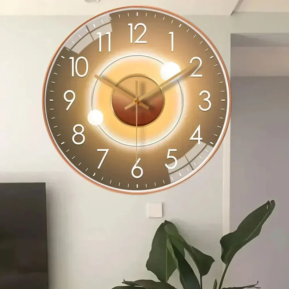 Silent non ticking modern round wall clock by BROKLEN