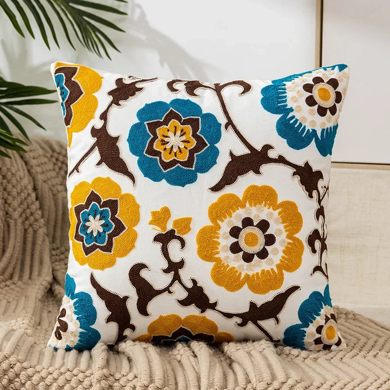 Embroidered floral tufted cushion cover by BROKLEN – view 24