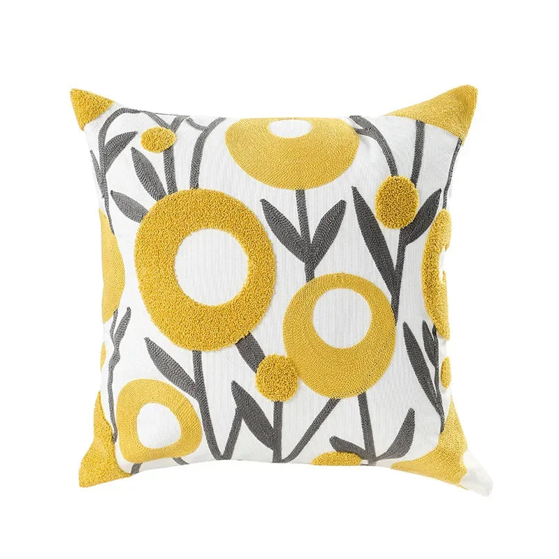 Embroidered floral tufted cushion cover by BROKLEN – view 10