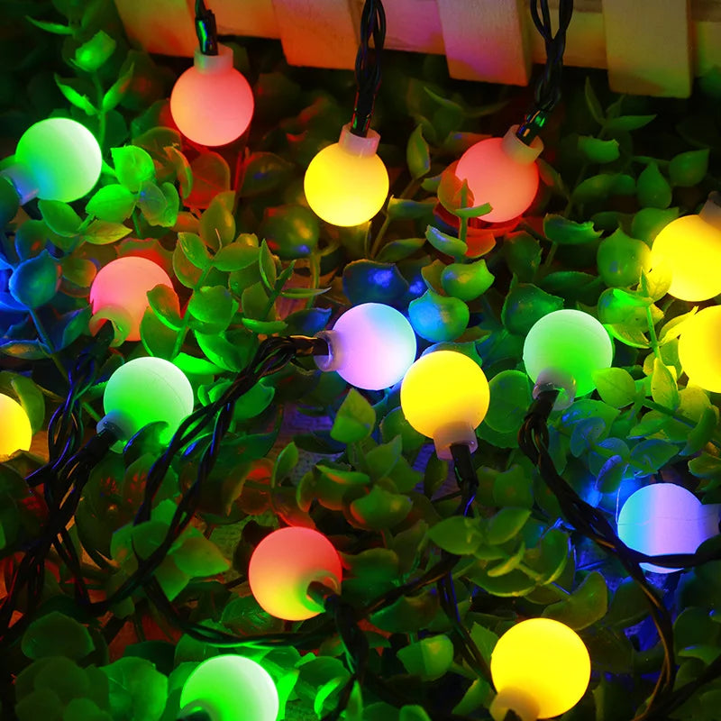 Solar LED outdoor string lights with multicolour bulb covers by BROKLEN – view 4