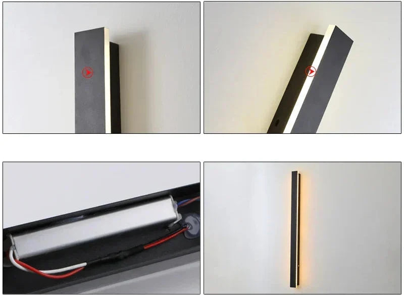 Modern linear outdoor LED wall light for garden and patio by BROKLEN – view 7