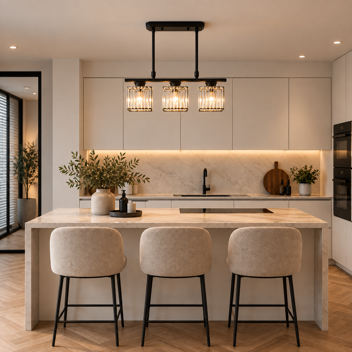 Glass pendant light bar black or gold – view 4