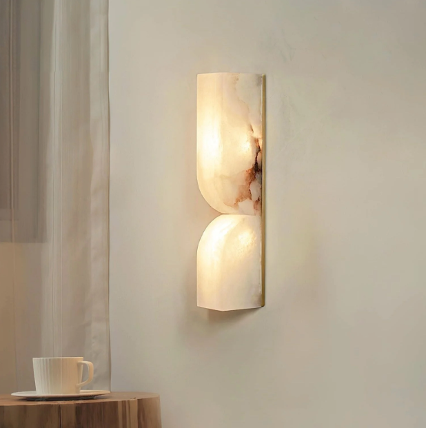 Modern alabaster wall light 60cm – natural stone wall sconce by BROKLEN – view 4