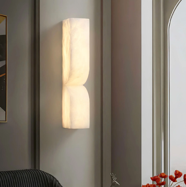 Modern alabaster wall light 60cm – natural stone wall sconce by BROKLEN – view 6