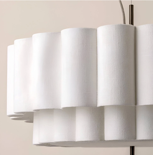 Boho ripple pendant light – white layered sculptural ceiling light 55cm by BROKLEN – view 8