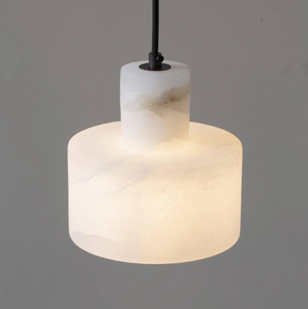 Nordic cylindrical alabaster pendant light by BROKLEN – view 11