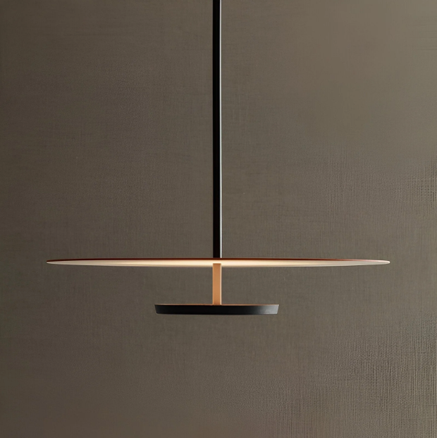 Nordic minimalist round LED pendant light in black by BROKLEN – view 2