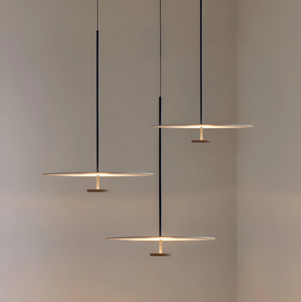 Nordic minimalist round LED pendant light in black by BROKLEN – view 4