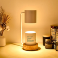 Candle warmer lamp with wooden base and metal shade by BROKLEN