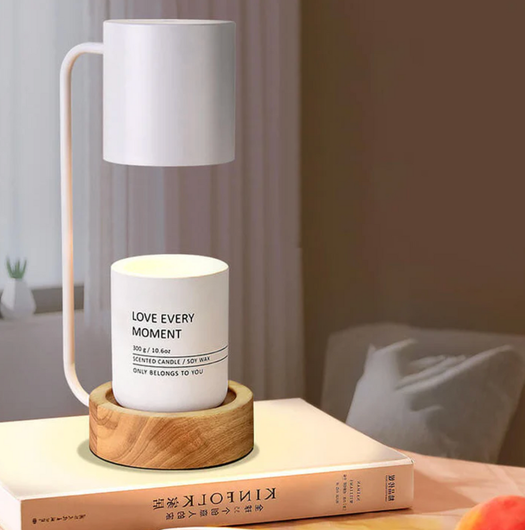 Candle warmer lamp with wooden base and metal shade by BROKLEN – view 15