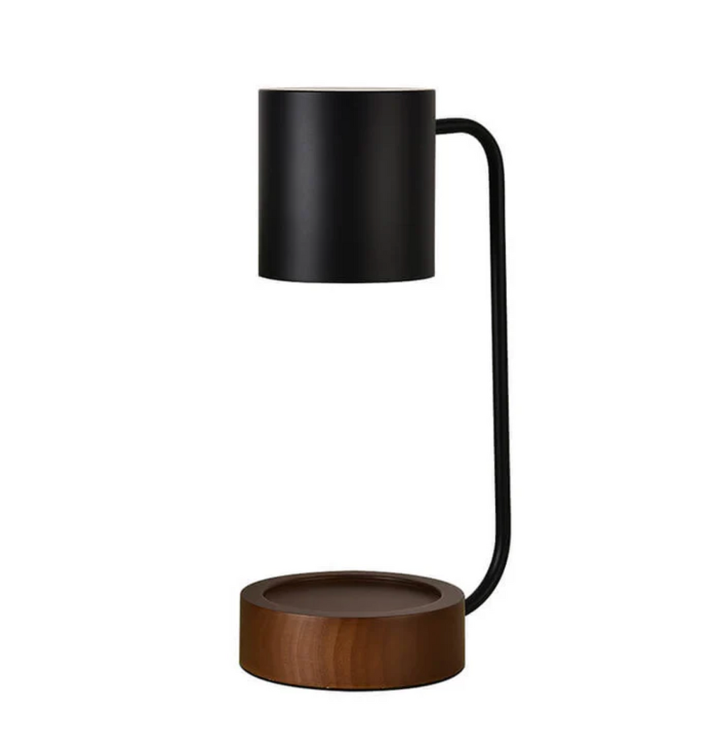 Candle warmer lamp with wooden base and metal shade by BROKLEN – view 10