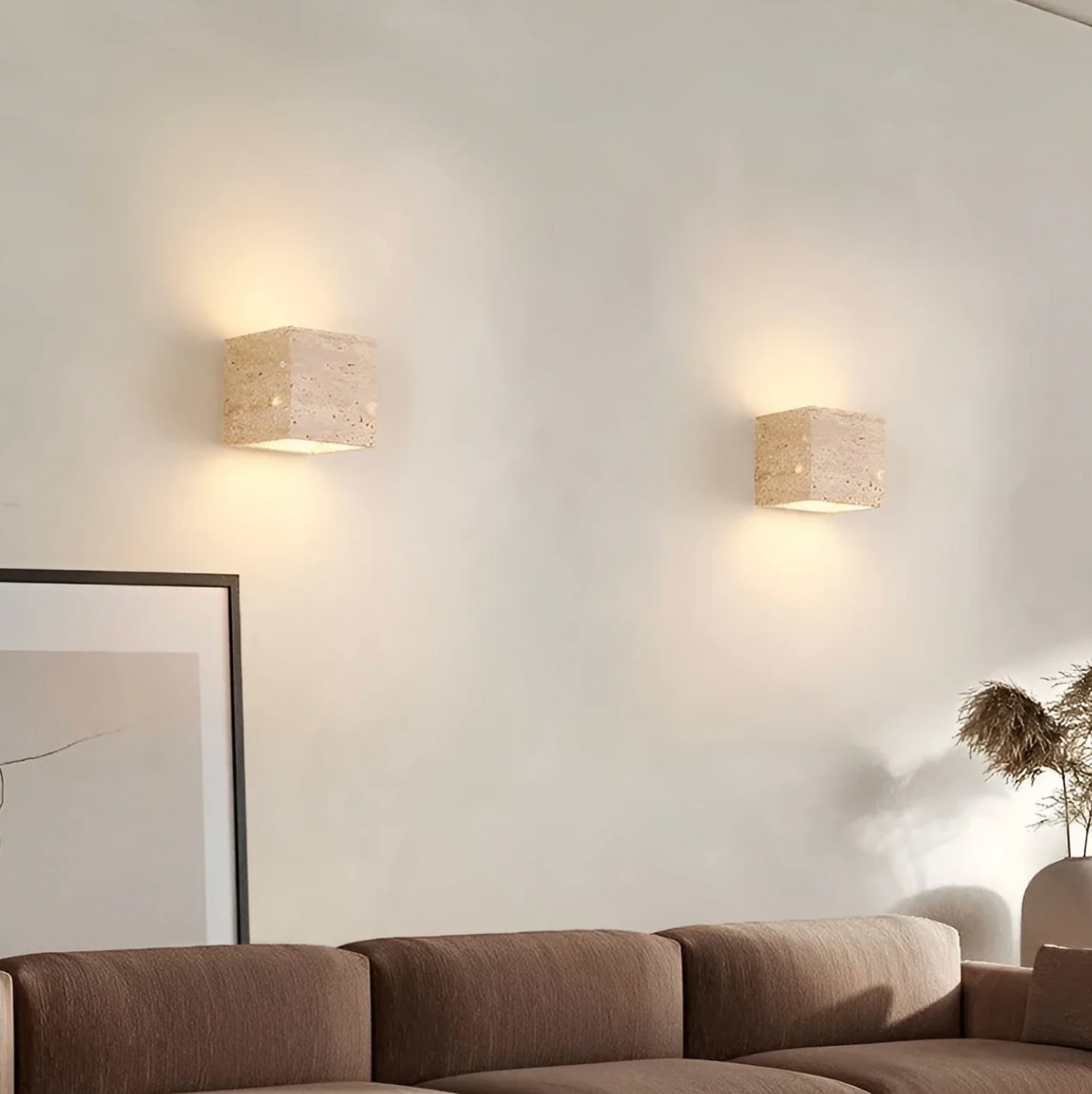 Natural travertine stone up down wall light by BROKLEN – view 7