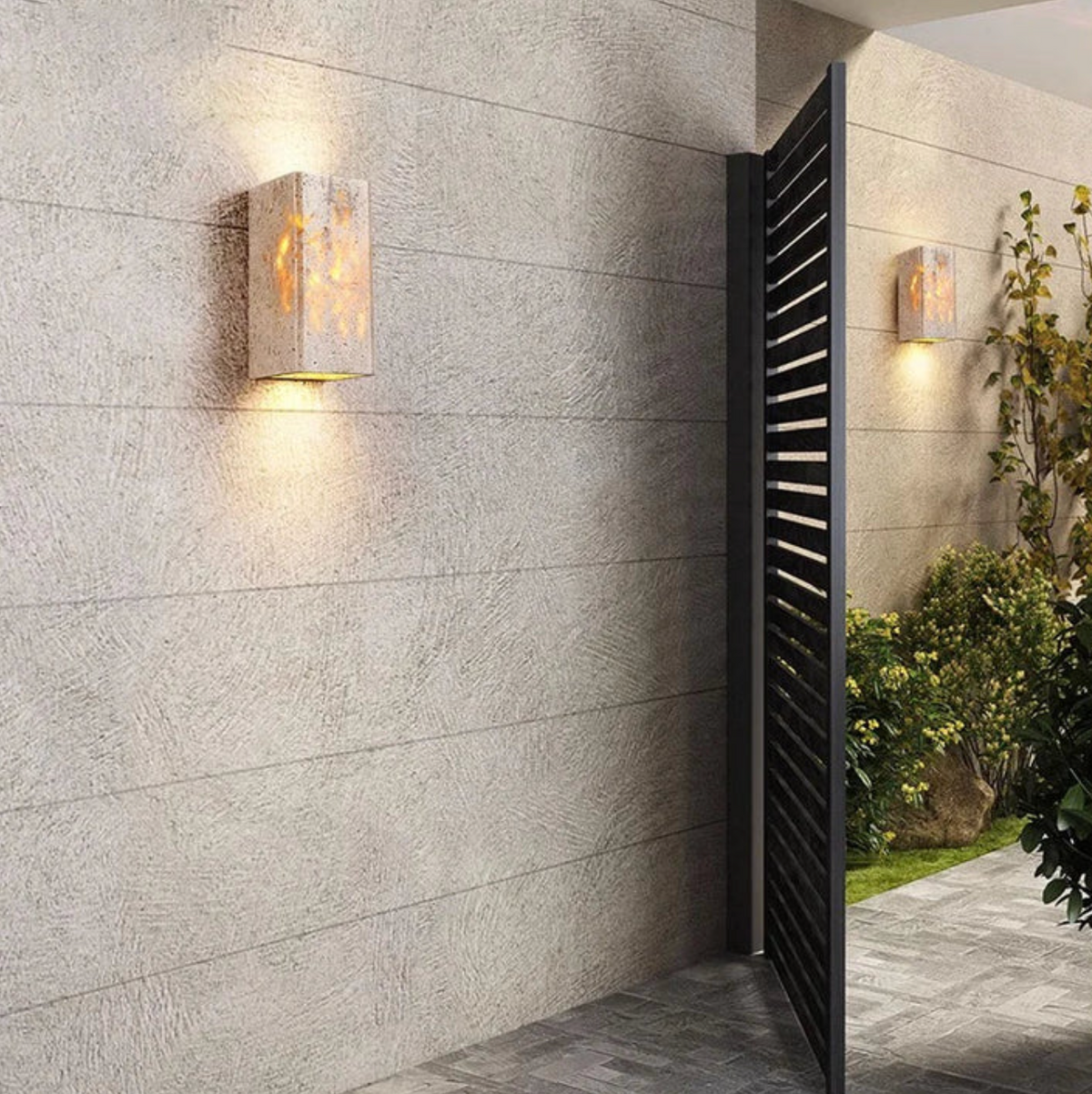 Natural travertine stone up down wall light by BROKLEN – view 5