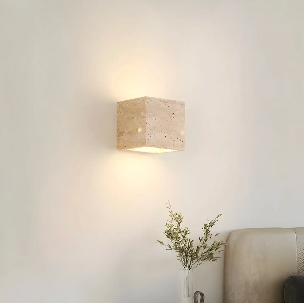 Natural travertine stone up down wall light by BROKLEN – view 9