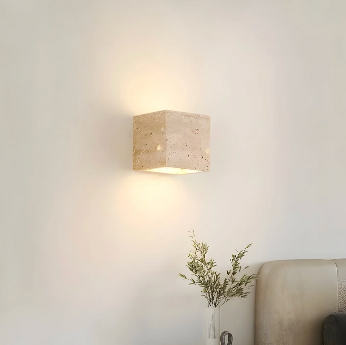 Natural travertine stone up down wall light by BROKLEN – view 9