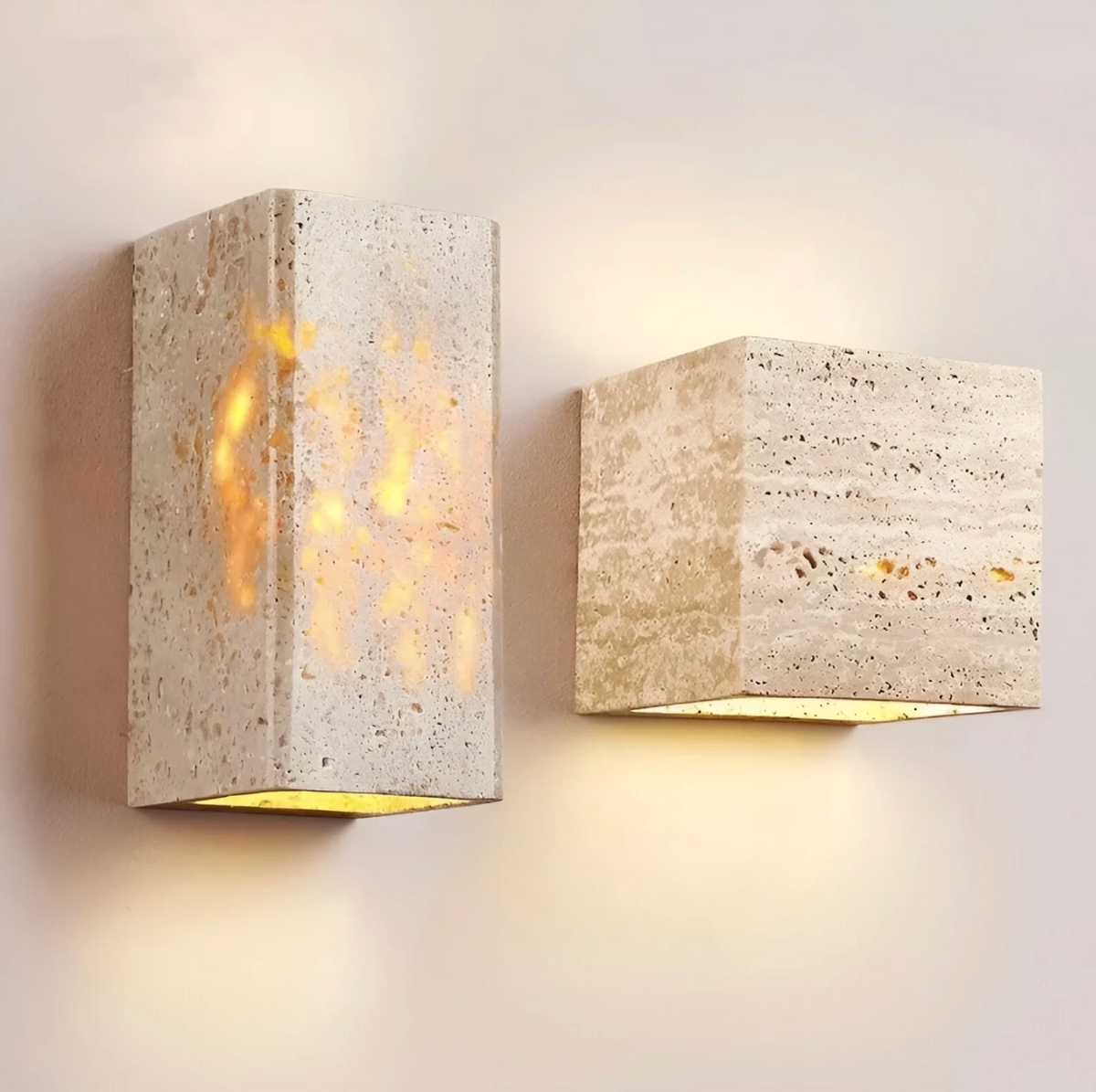 Natural travertine stone up down wall light by BROKLEN