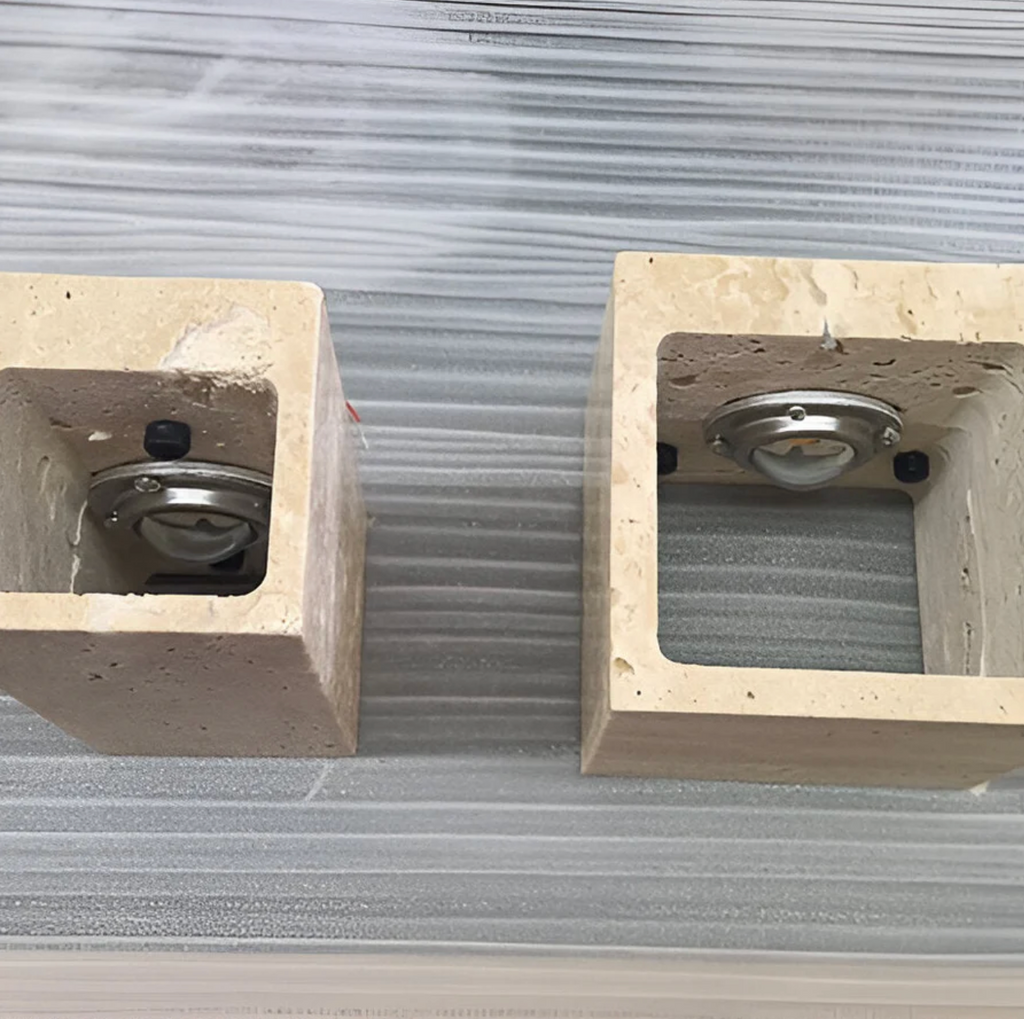 Natural travertine stone up down wall light by BROKLEN – view 22